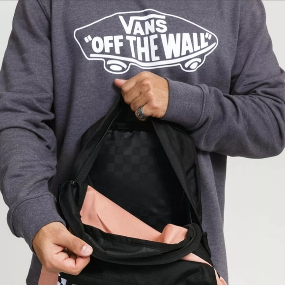 New Vans Street Sport Realm Backpack Rose Dawn Pink Black White Checkerboard 22L - Picture 4 of 6